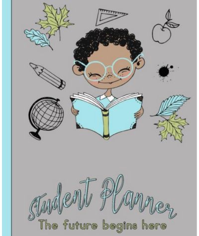 Student planner diary front cover showing child